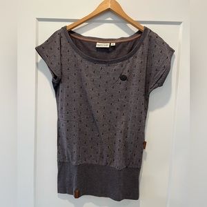 Grey Naketano boat neck t-shirt Medium